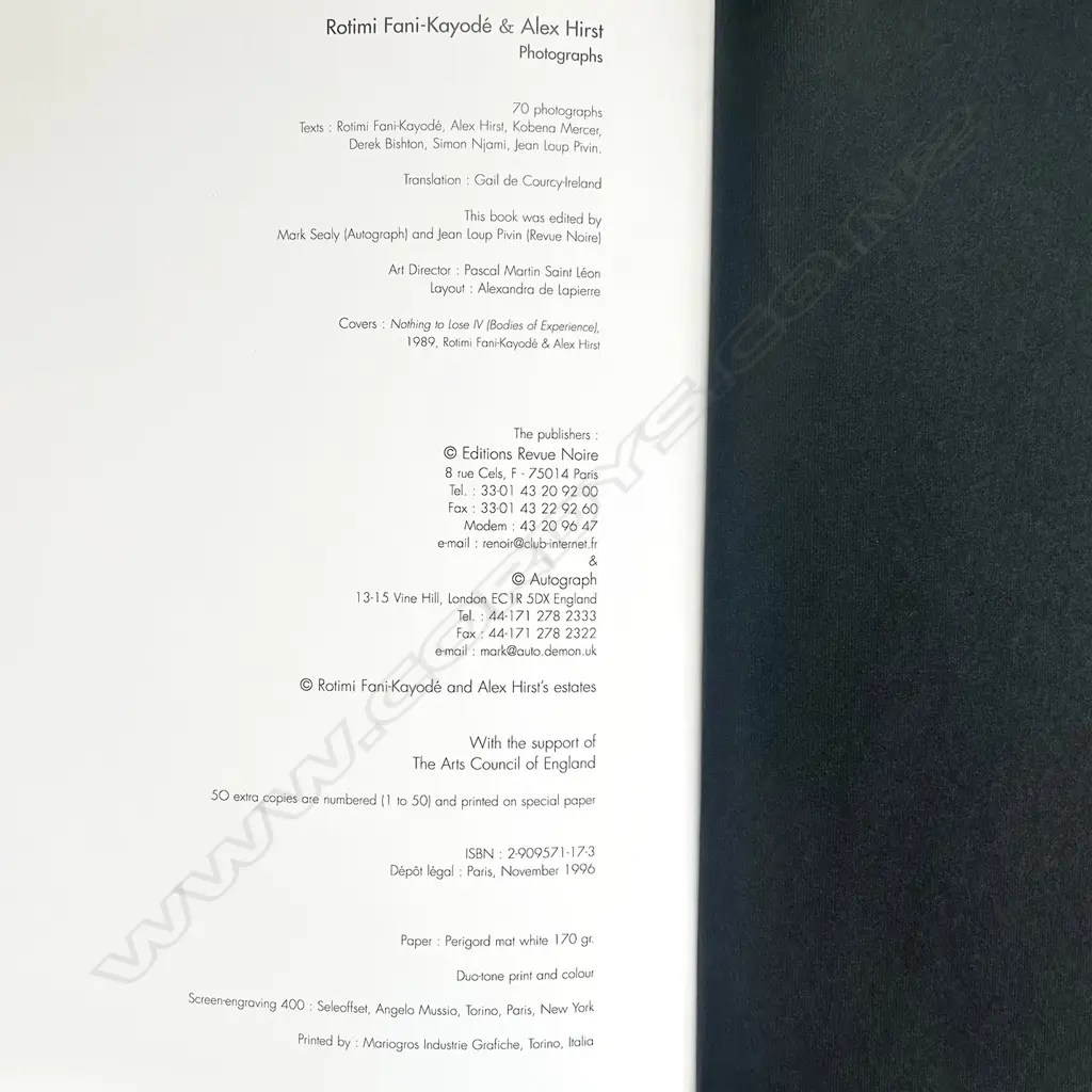 ROTIMI FANI-KAYODE & ALEX HIRST: PHOTOGRAPHS Image 1++